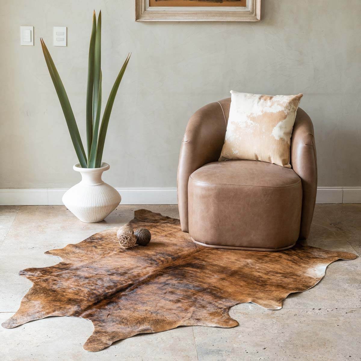 Cowhide Pillow Cover 16″ x 16″ – Vintage Design