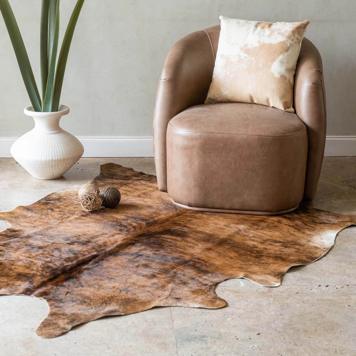 Cowhide Pillow Cover 16″ x 16″ – Vintage Design