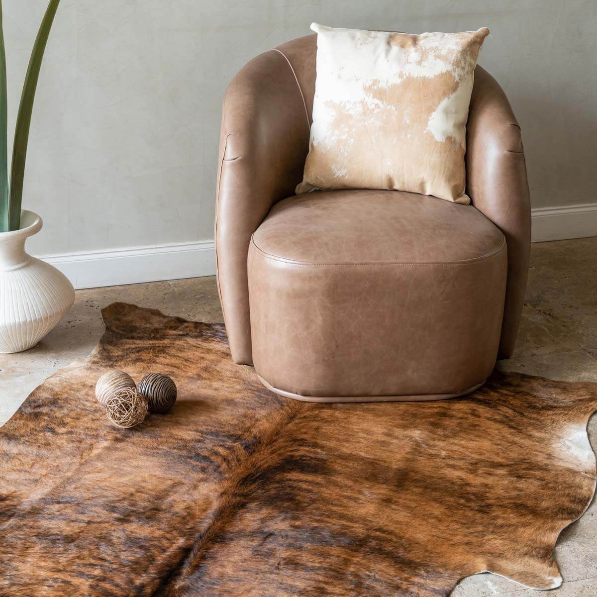 Cowhide Pillow Cover 16″ x 16″ – Vintage Design