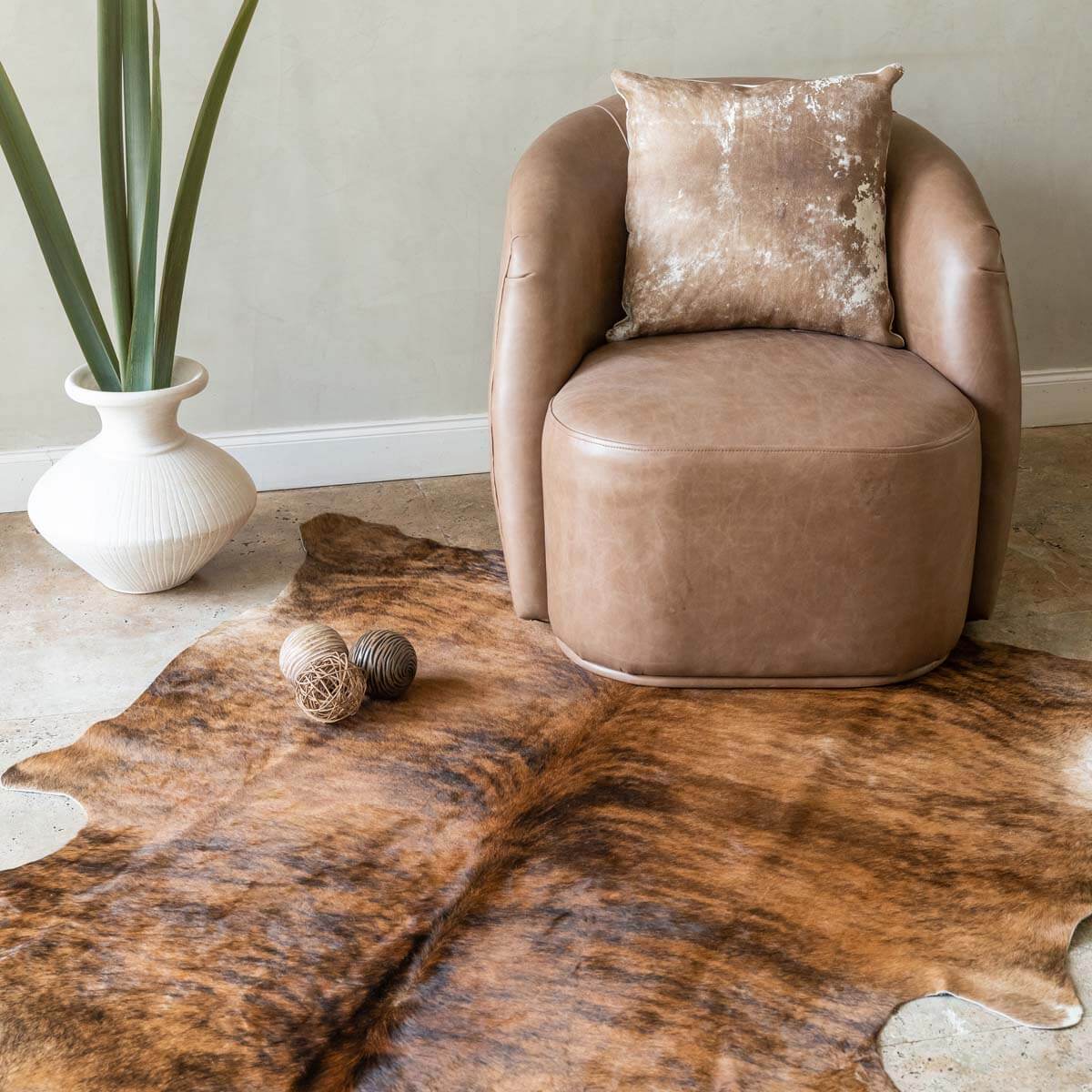 Cowhide Pillow Cover 16″ x 16″ – Vintage Design