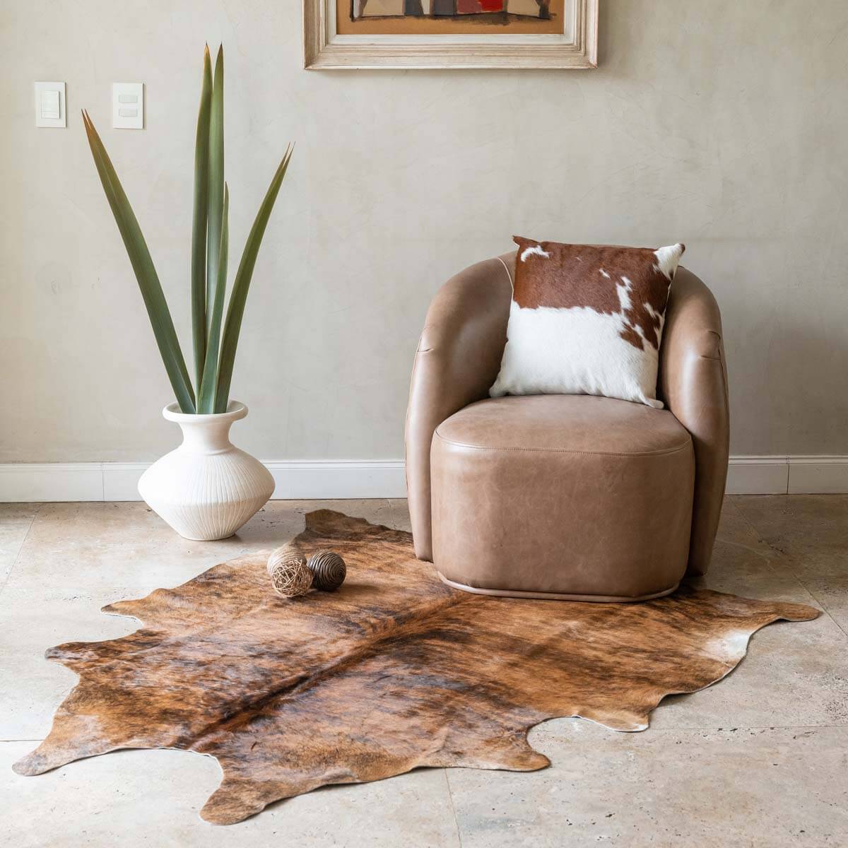 Cowhide Pillow Cover 16”x16” – Full Design