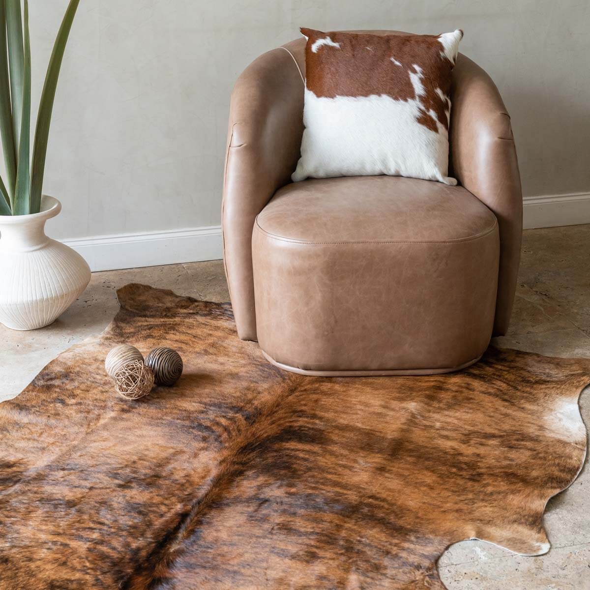 Cowhide Pillow Cover 16”x16” – Full Design