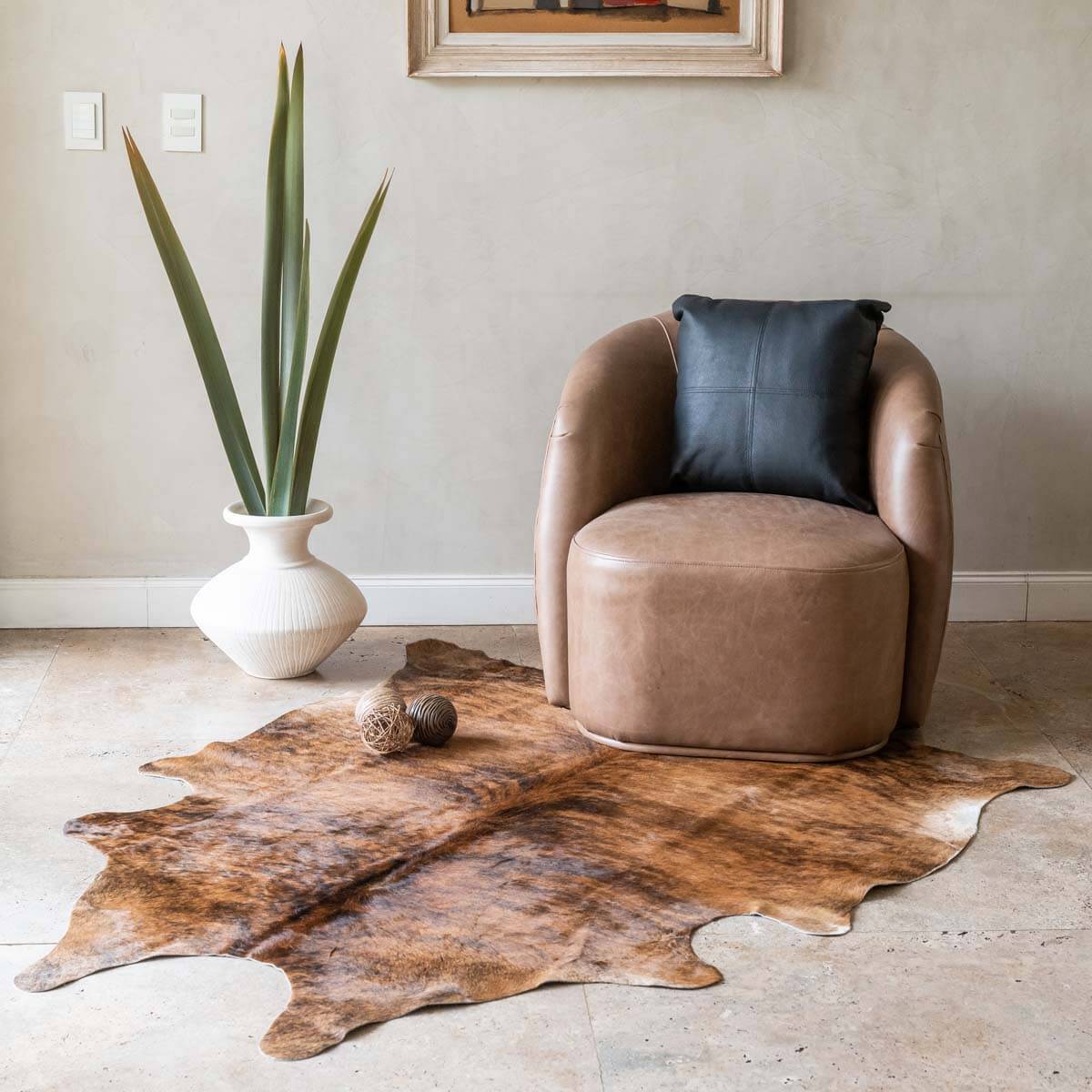 Cowhide Napa Pillow Cover 16″ x 16″ – Mosaic Design