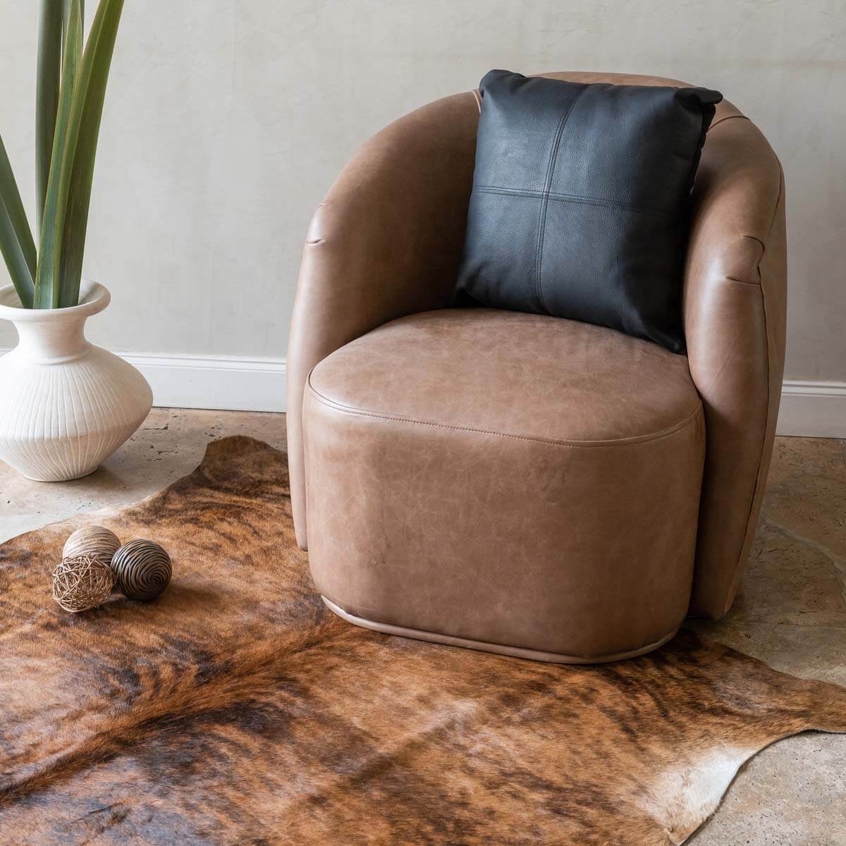 Cowhide Napa Pillow Cover 16″ x 16″ – Mosaic Design