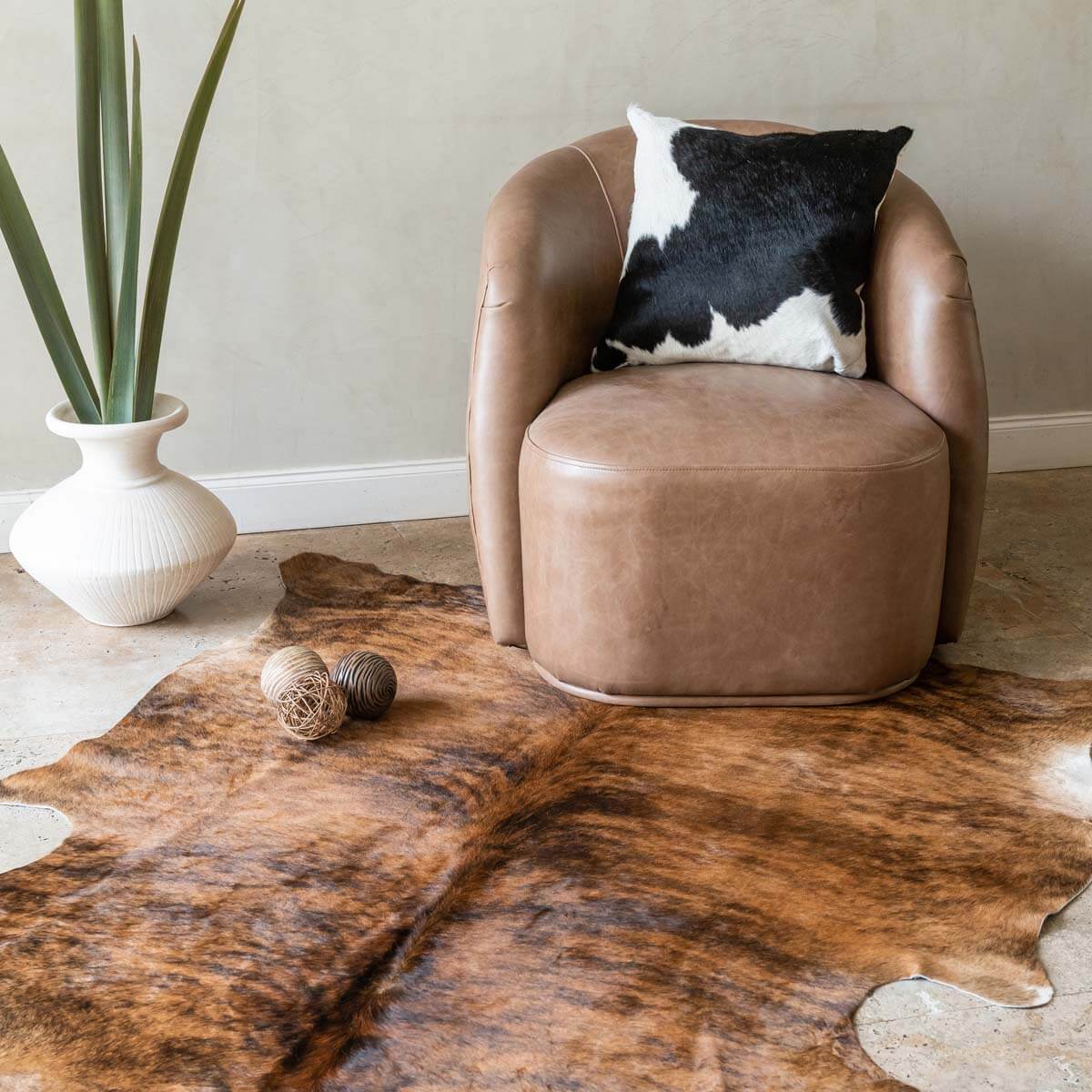 Cowhide Pillow Cover 16”x16” – Full Design
