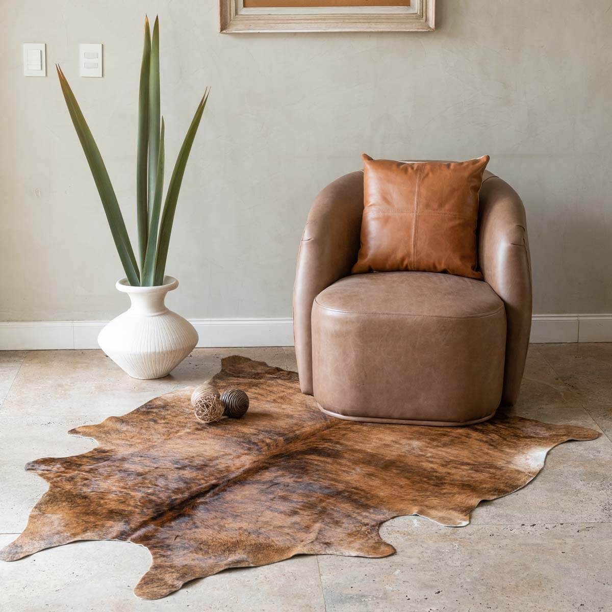 Cowhide Crash Pillow Cover 16″ x 16″ – Mosaic Design