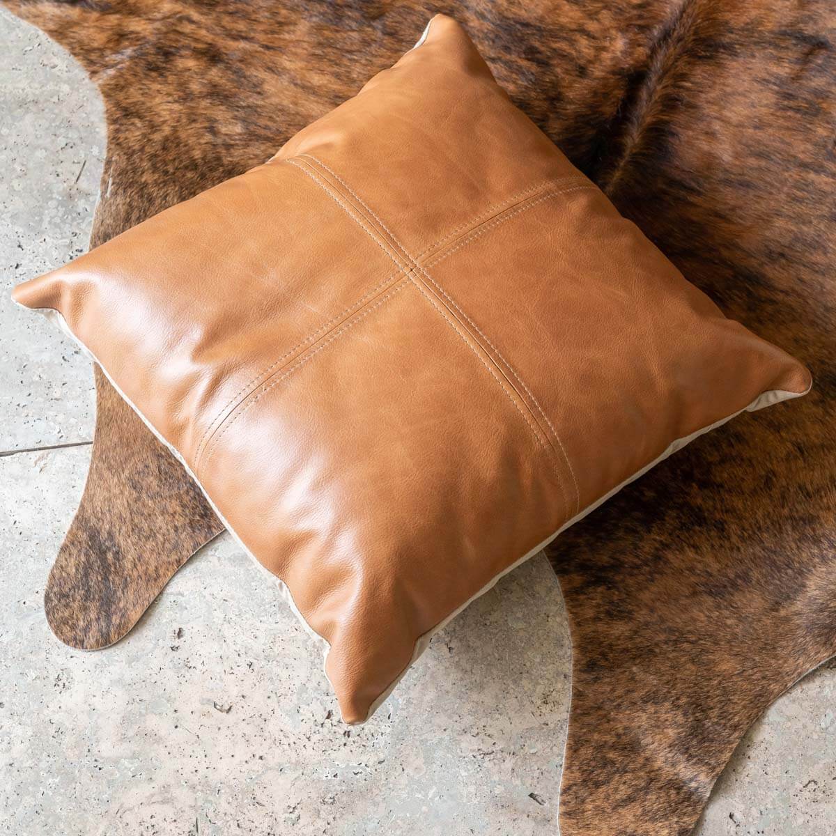 Cowhide Crash Pillow Cover 16″ x 16″ – Mosaic Design