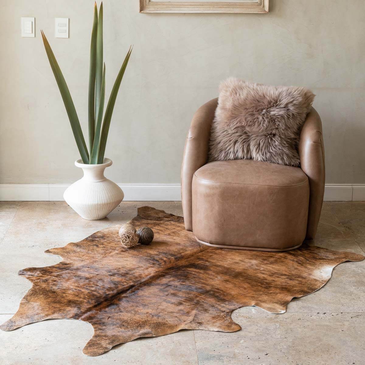 Long Hair Sheepskin Pillow Cover 16”x16”