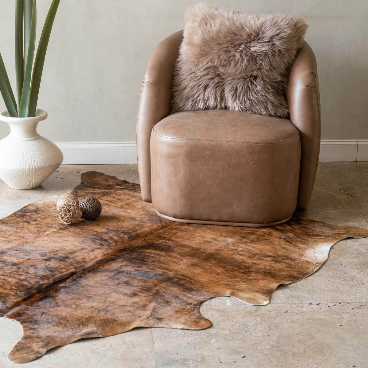 Long Hair Sheepskin Pillow Cover 16”x16”