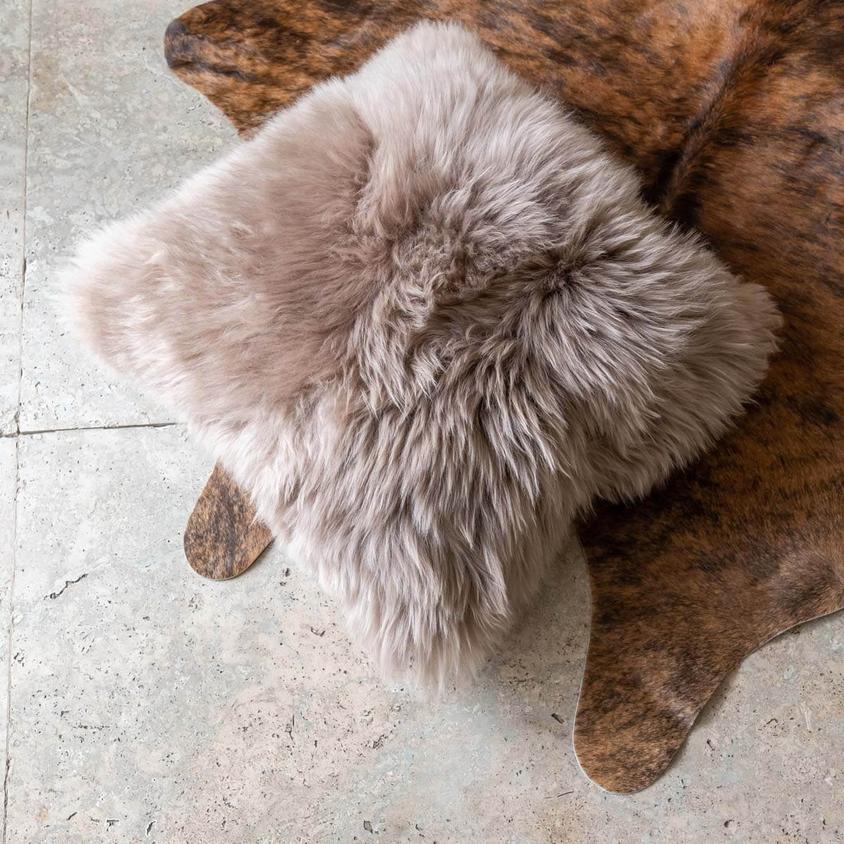 Long Hair Sheepskin Pillow Cover 16”x16”