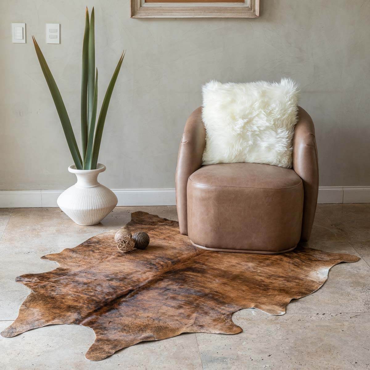 Long Hair Sheepskin Pillow Cover 16”x16”