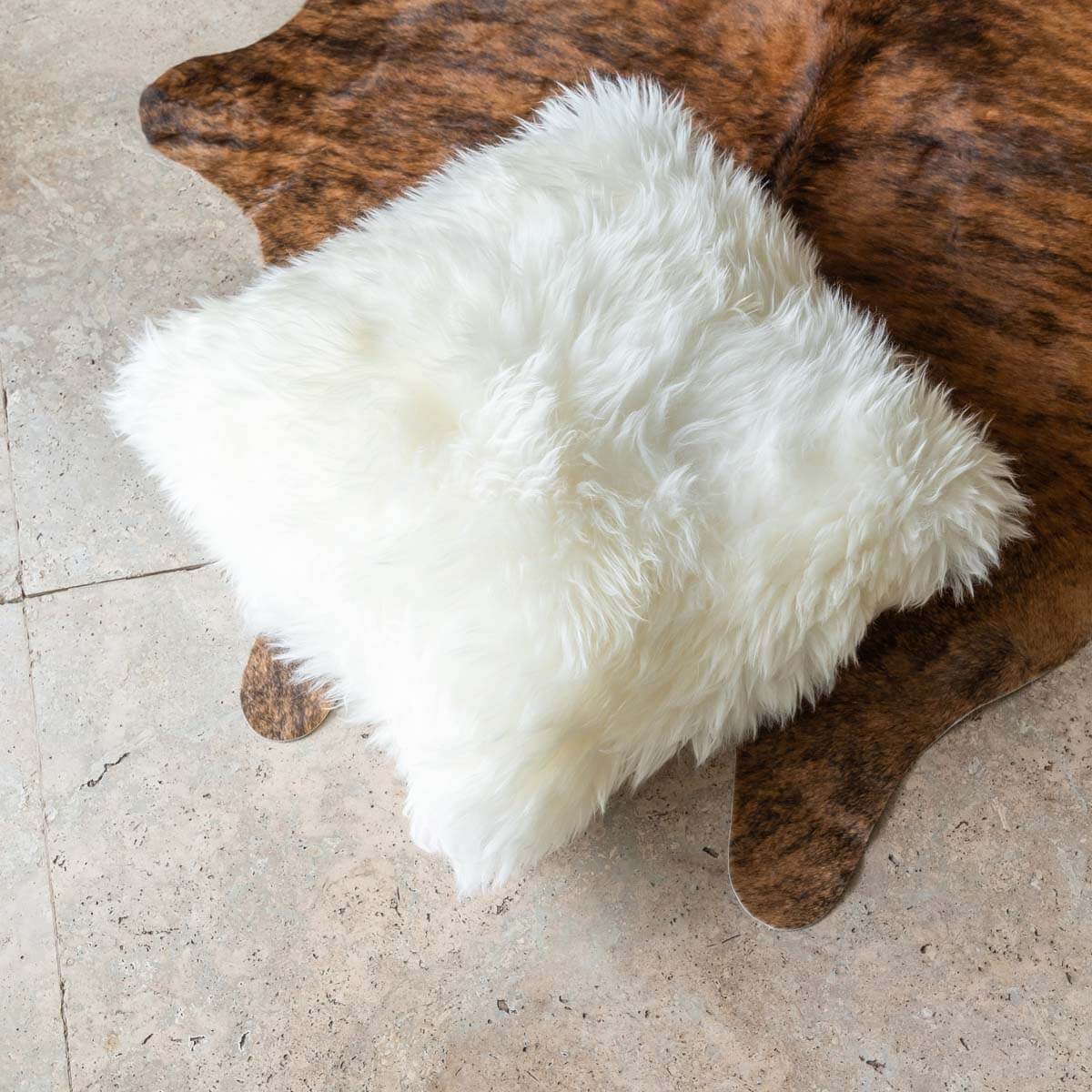 Long Hair Sheepskin Pillow Cover 16”x16”