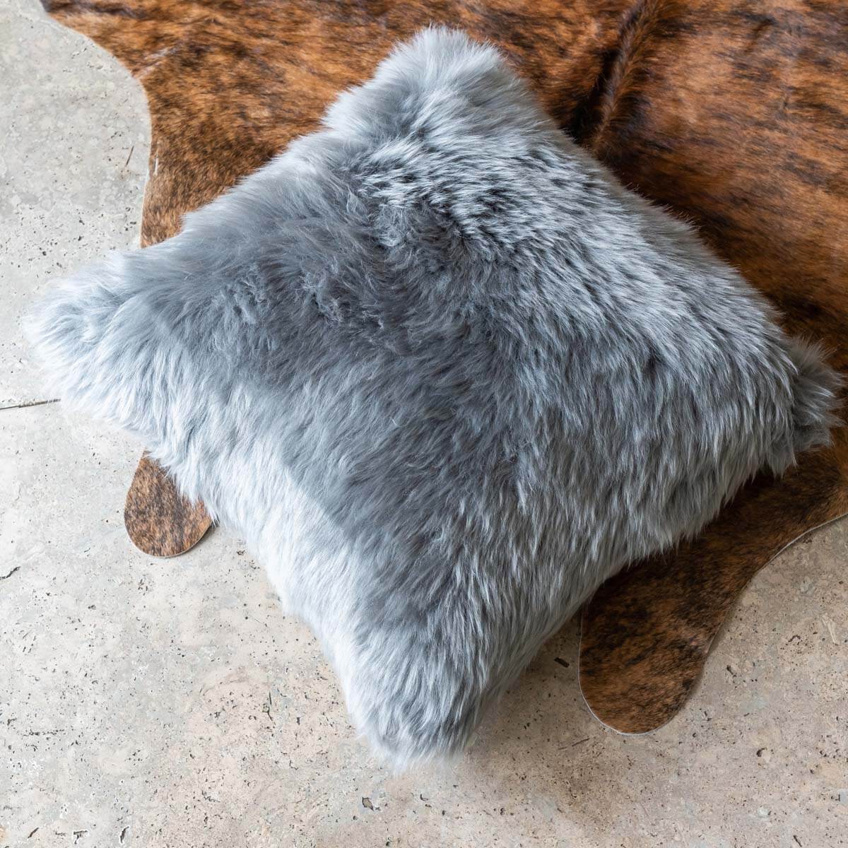 Long Hair Sheepskin Pillow Cover 16”x16”