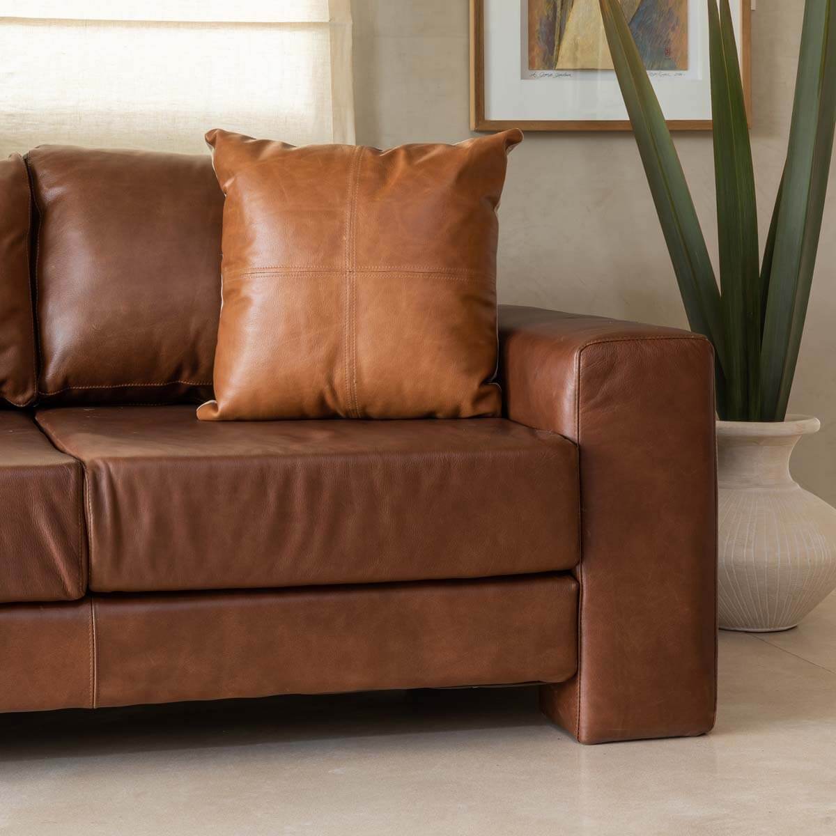 Cowhide Crash Pillow Cover 16″ x 16″ – Mosaic Design