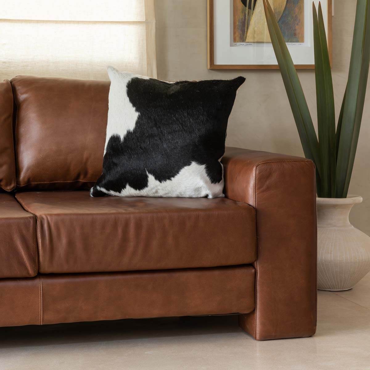 Cowhide Pillow Cover 16”x16” – Full Design