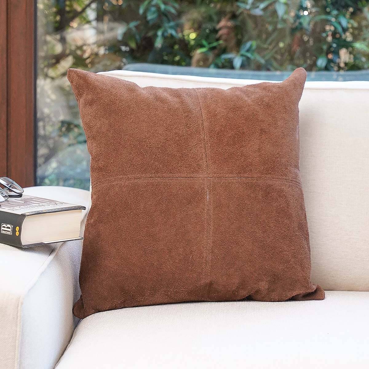 Cowhide Suede Pillow Cover 16″ x 16″ – Mosaic Design
