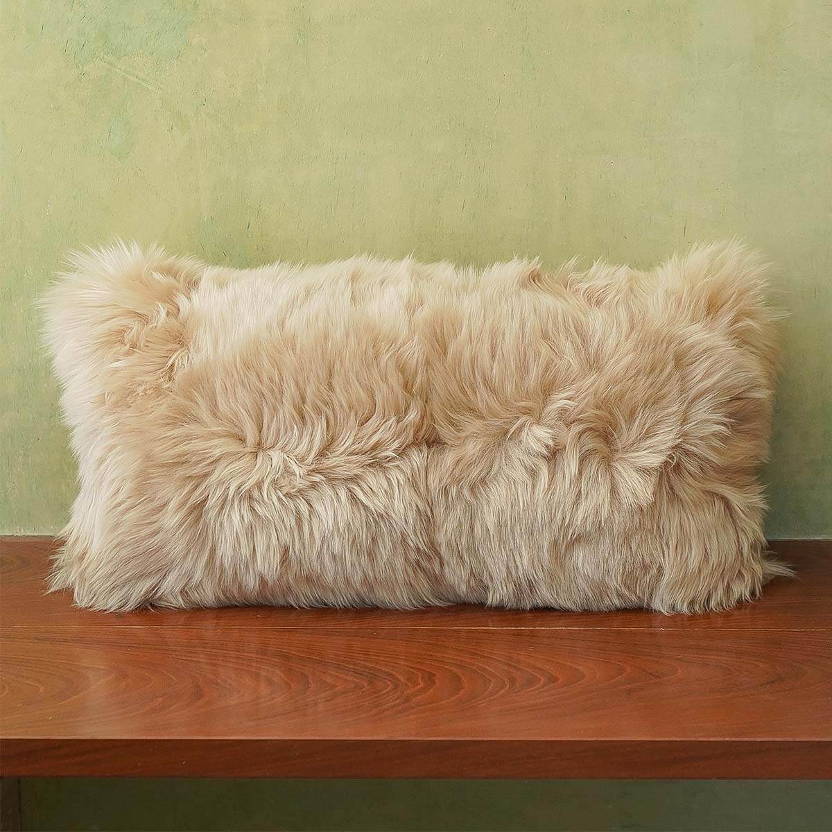 Long Hair Sheepskin Pillow Cover 12″ x 24″