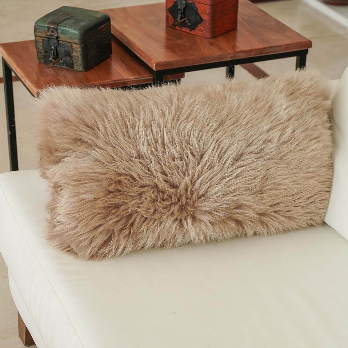 Long Hair Sheepskin Pillow Cover 12″ x 24″