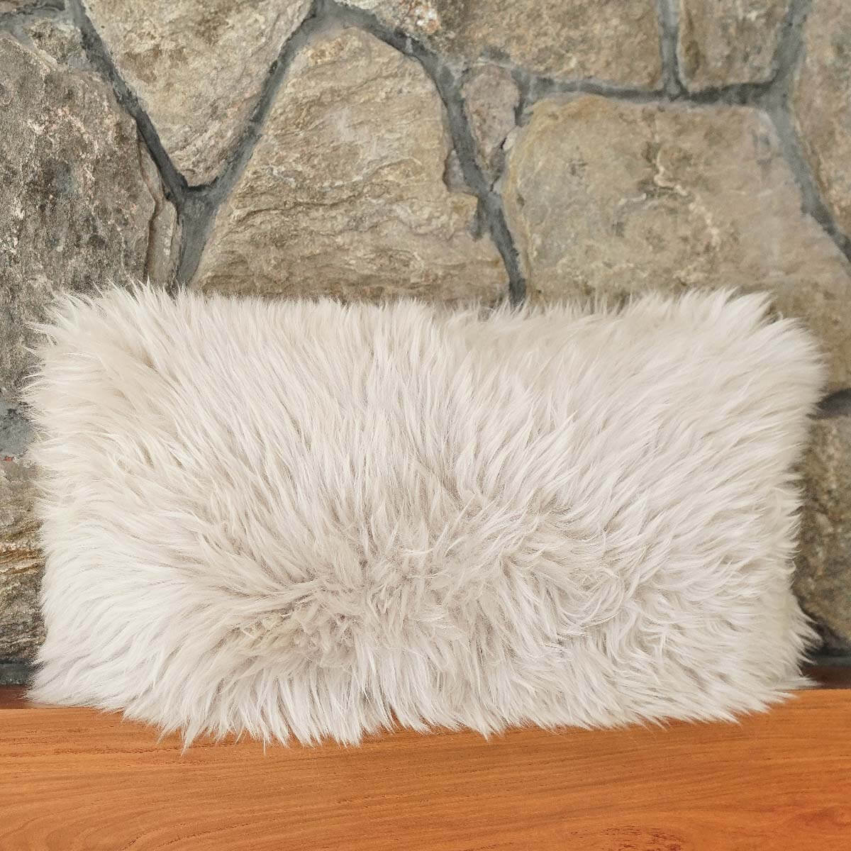 Long Hair Sheepskin Pillow Cover 12″ x 24″