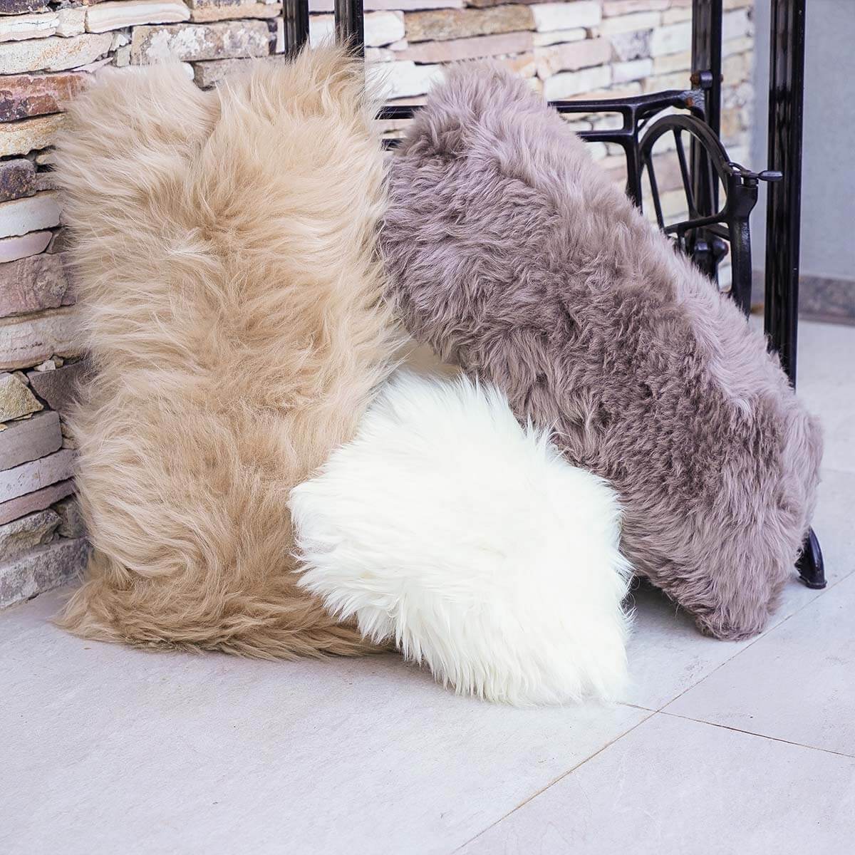 Long Hair Sheepskin Pillow Cover 12″ x 24″