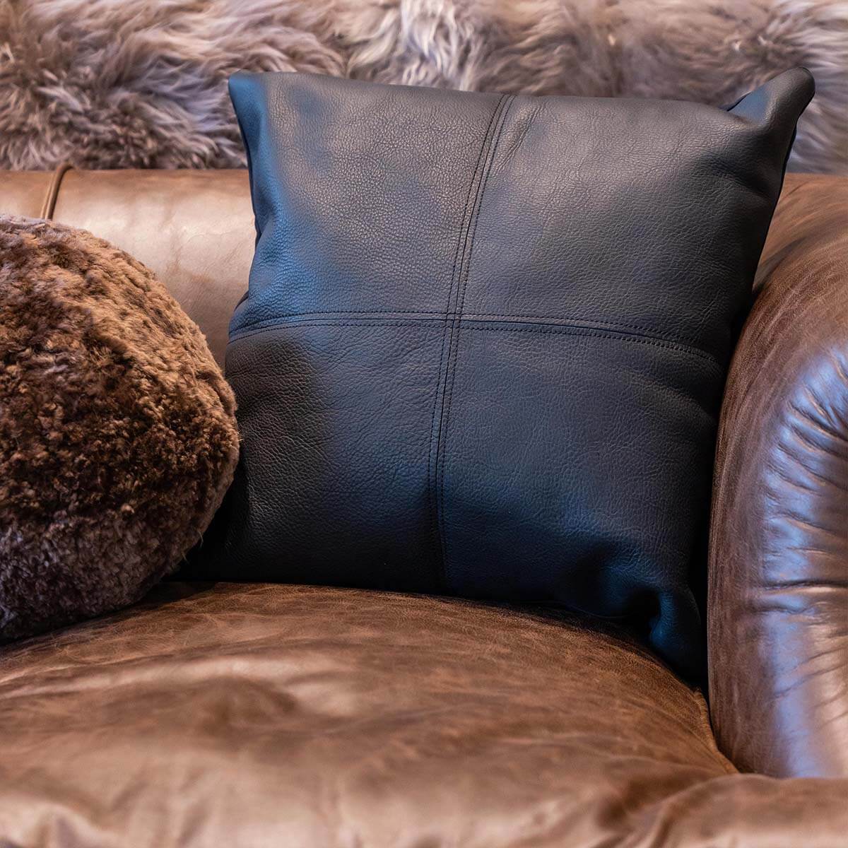 Cowhide Napa Pillow Cover 16″ x 16″ – Mosaic Design