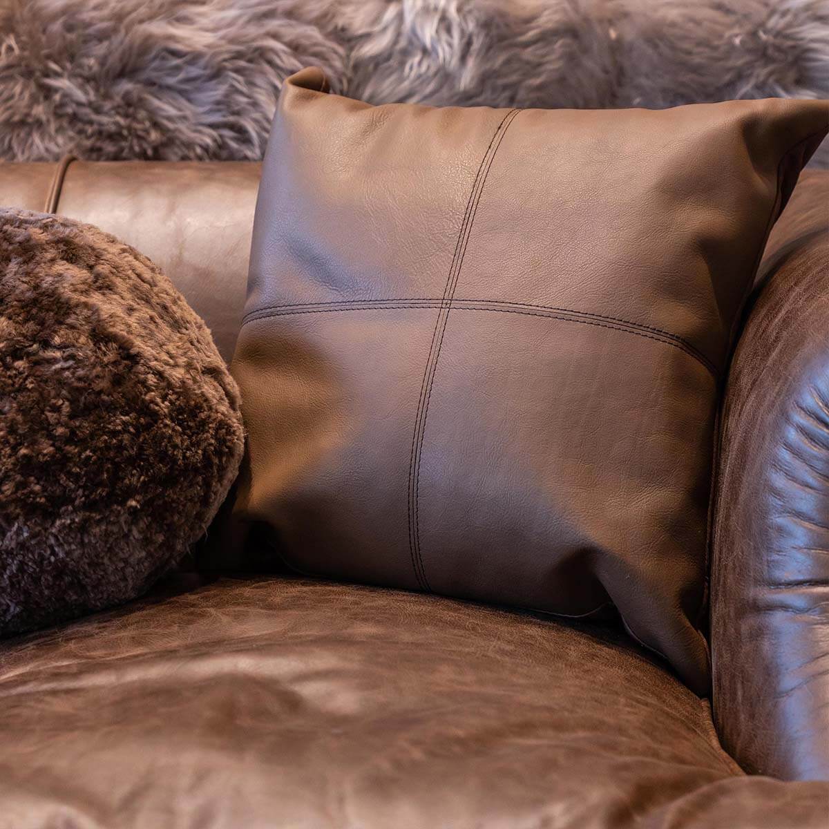 Cowhide Napa Pillow Cover 16″ x 16″ – Mosaic Design