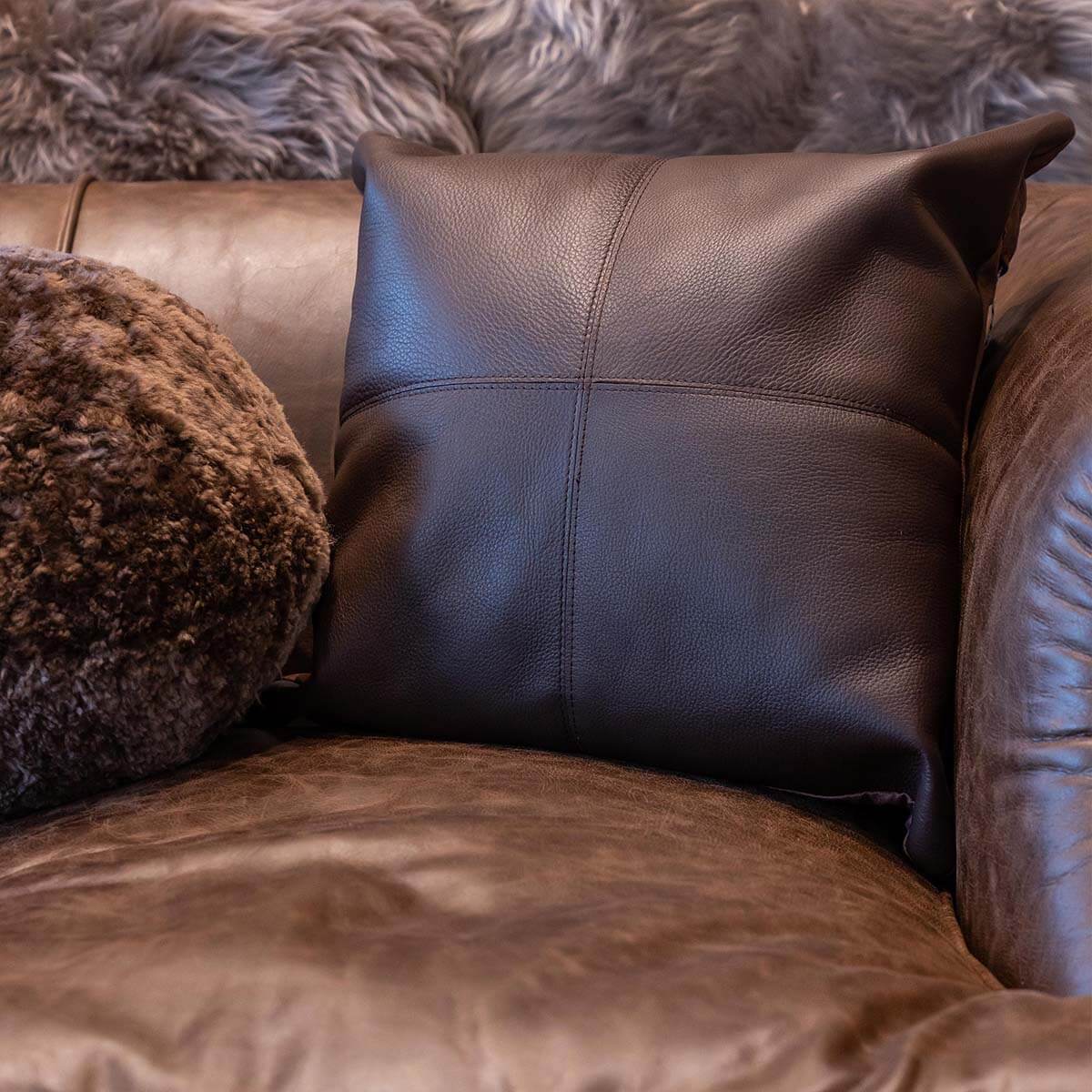 Cowhide Napa Pillow Cover 16″ x 16″ – Mosaic Design