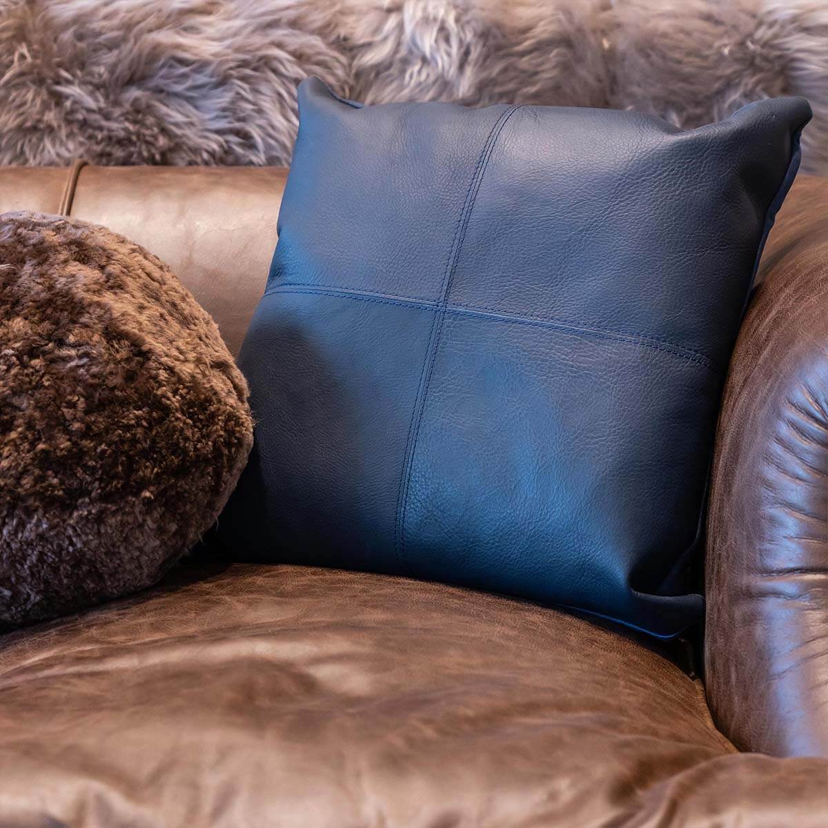 Cowhide Napa Pillow Cover 16″ x 16″ – Mosaic Design