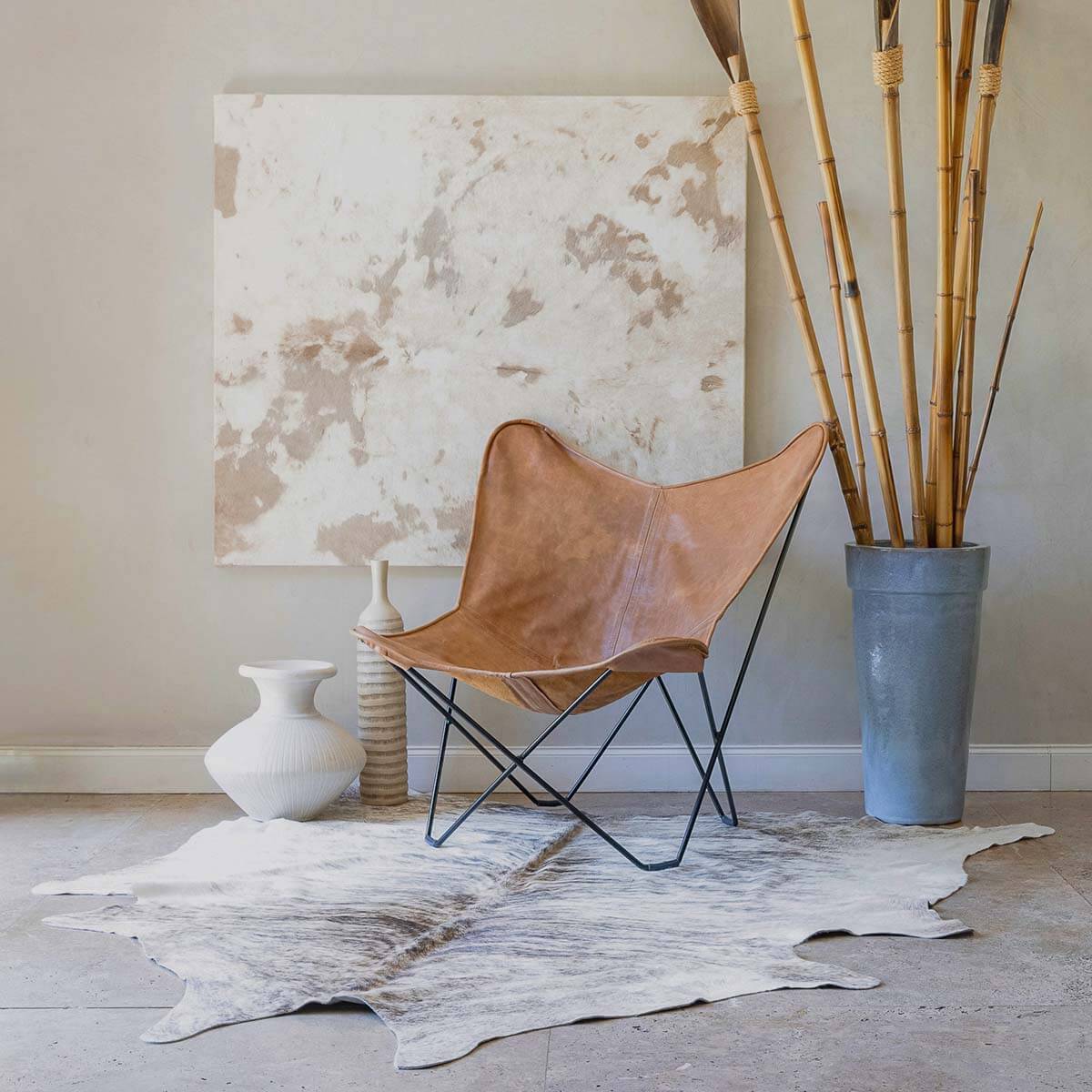 Butterfly Chair Crash Cowhide