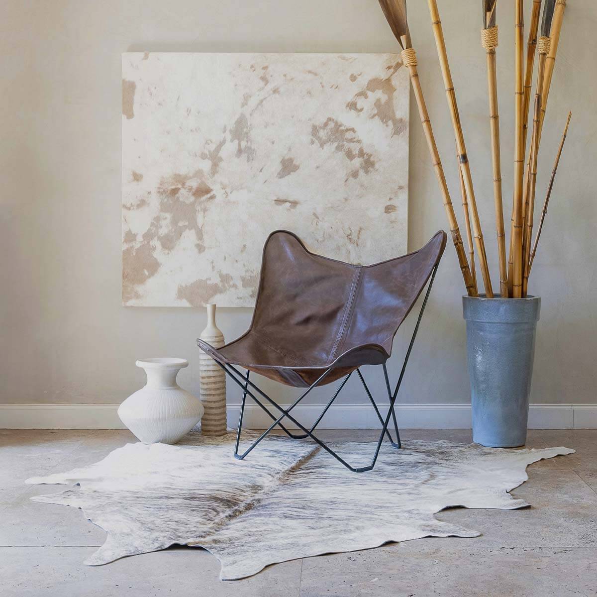 Butterfly Chair Crash Cowhide