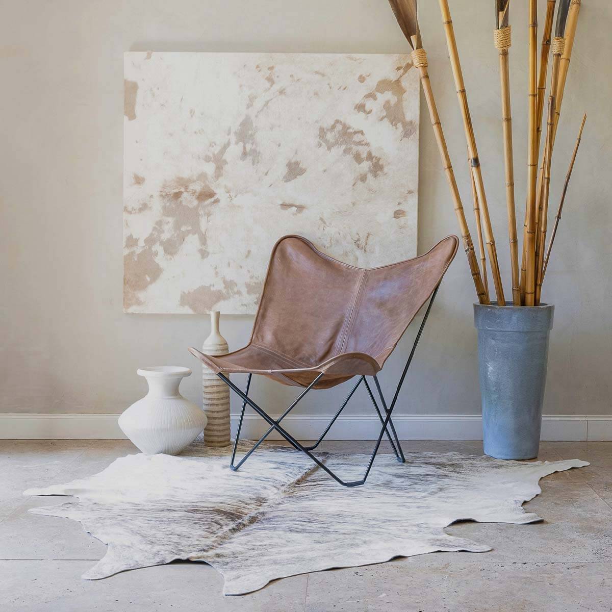 Butterfly Chair Crash Cowhide