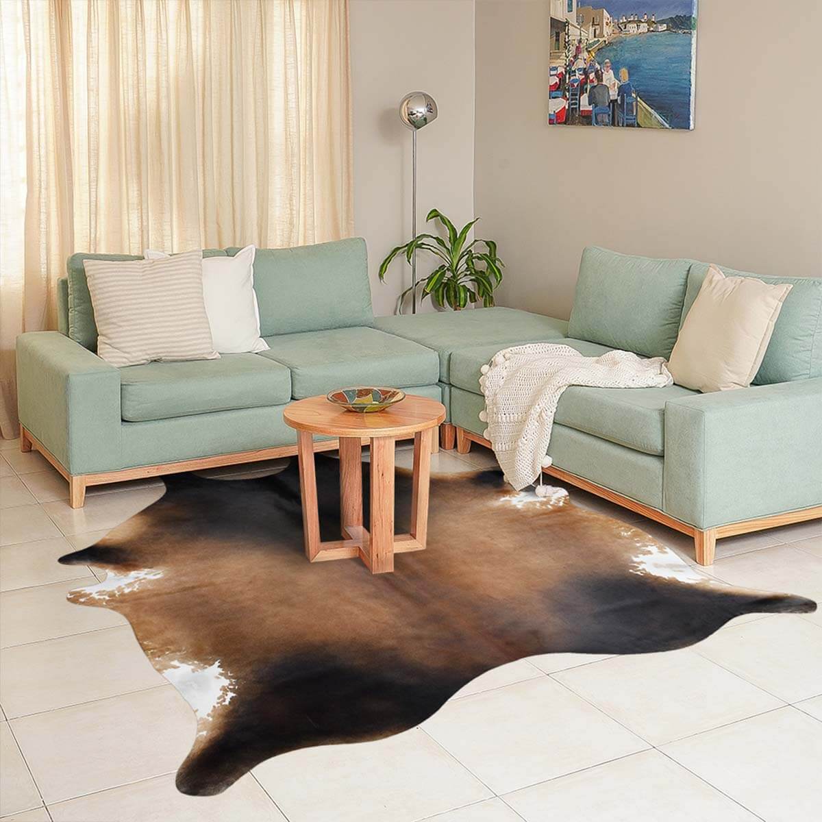 Tricolor Cowhide Rug – 6' x 6´