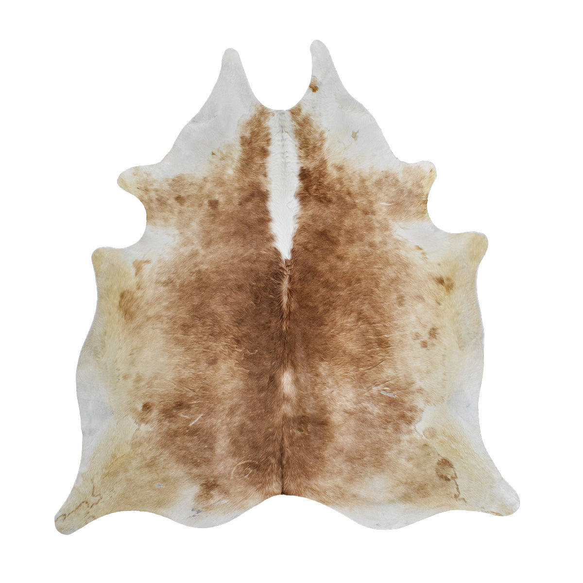 Beige & White Cowhide Rug – 6.7' x 7'