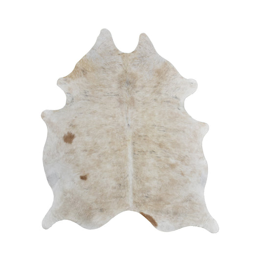 Beige & White Cowhide Rug – 4.9' x 5.9'