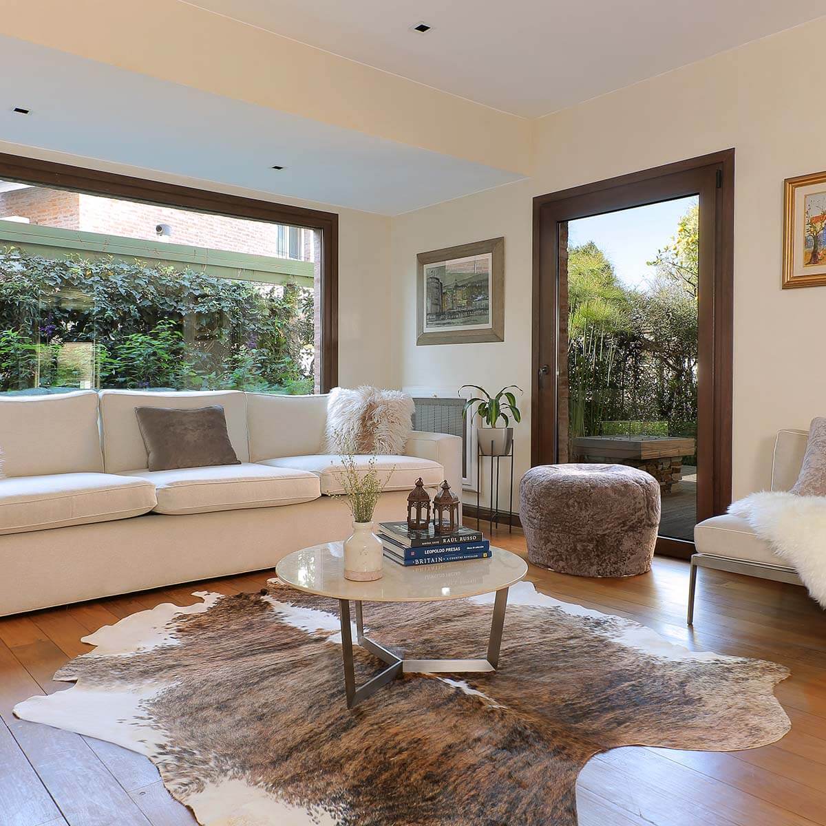 Light Brindle Cowhide Rug – 6.5' x 6.5'