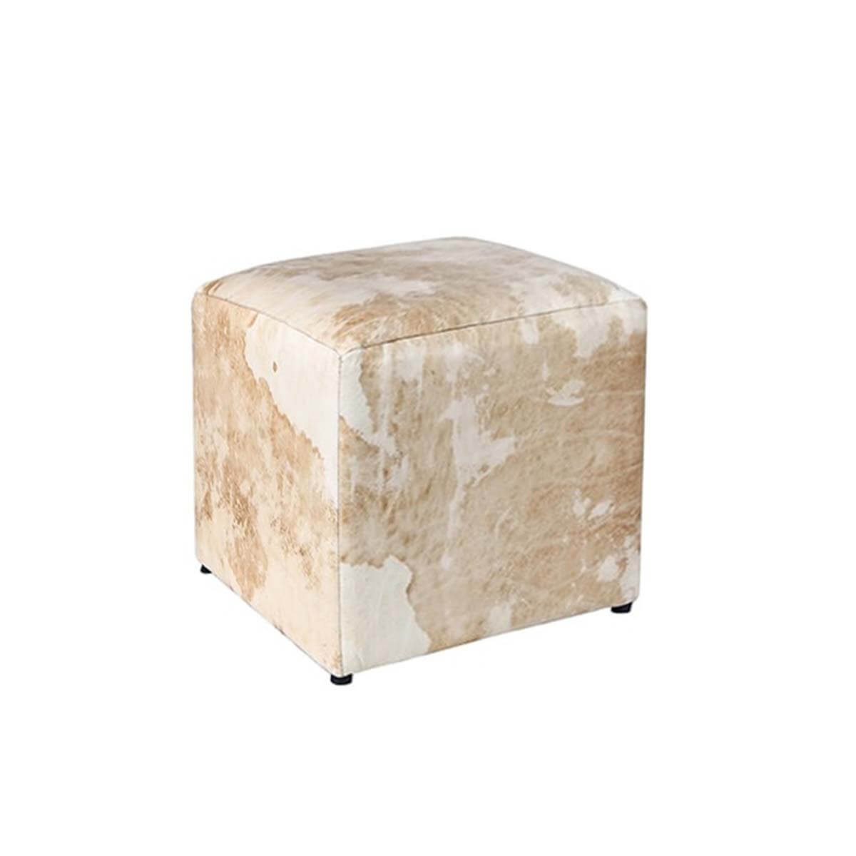 Vintage Cowhide Pouf – Full Design
