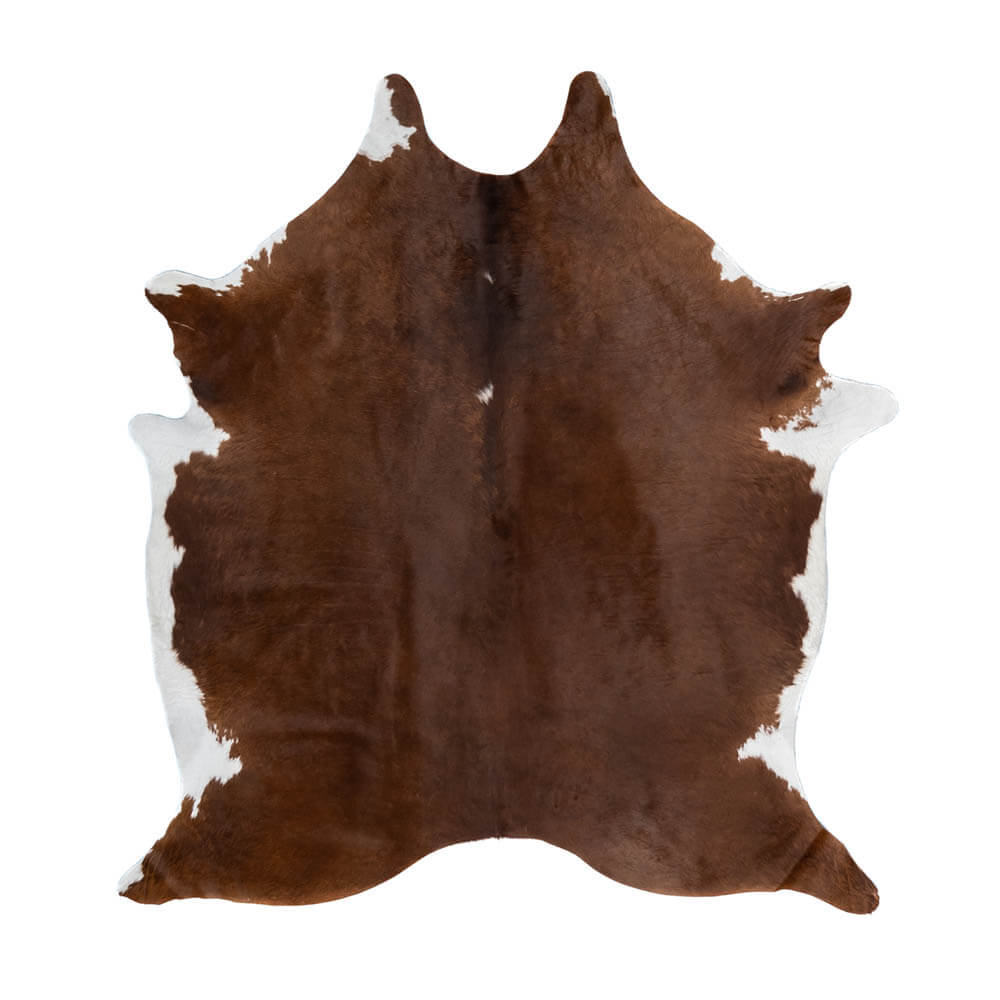 Brown & White Cowhide Rug – 6.5' x 7'
