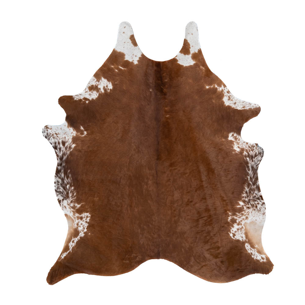 Brown & White Cowhide Rug – 6.3' x 7'