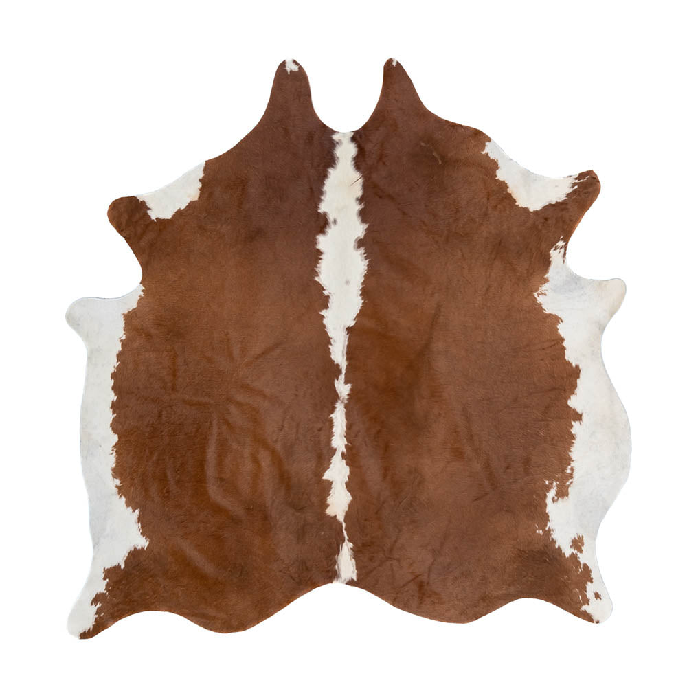 Brown & White Cowhide Rug – 7' x 7'