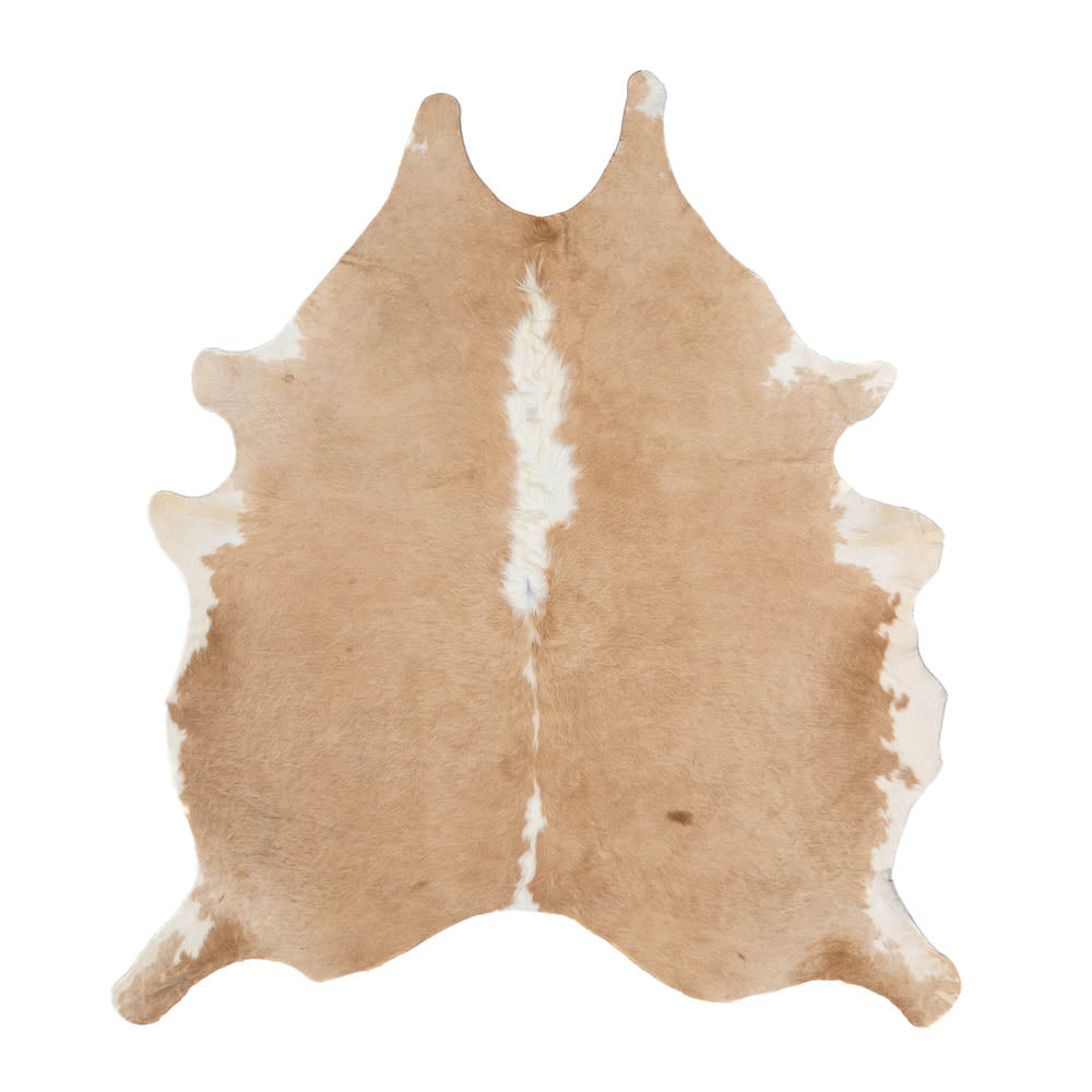 Beige & White Cowhide Rug – 6.2' x 7'