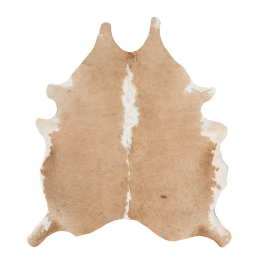 Beige & White Cowhide Rug – 6.2' x 7'