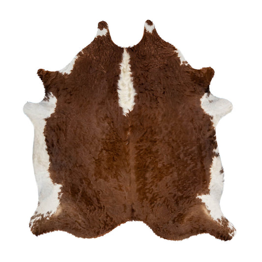 Brown & White Cowhide Rug – 7.2' x 7.7'