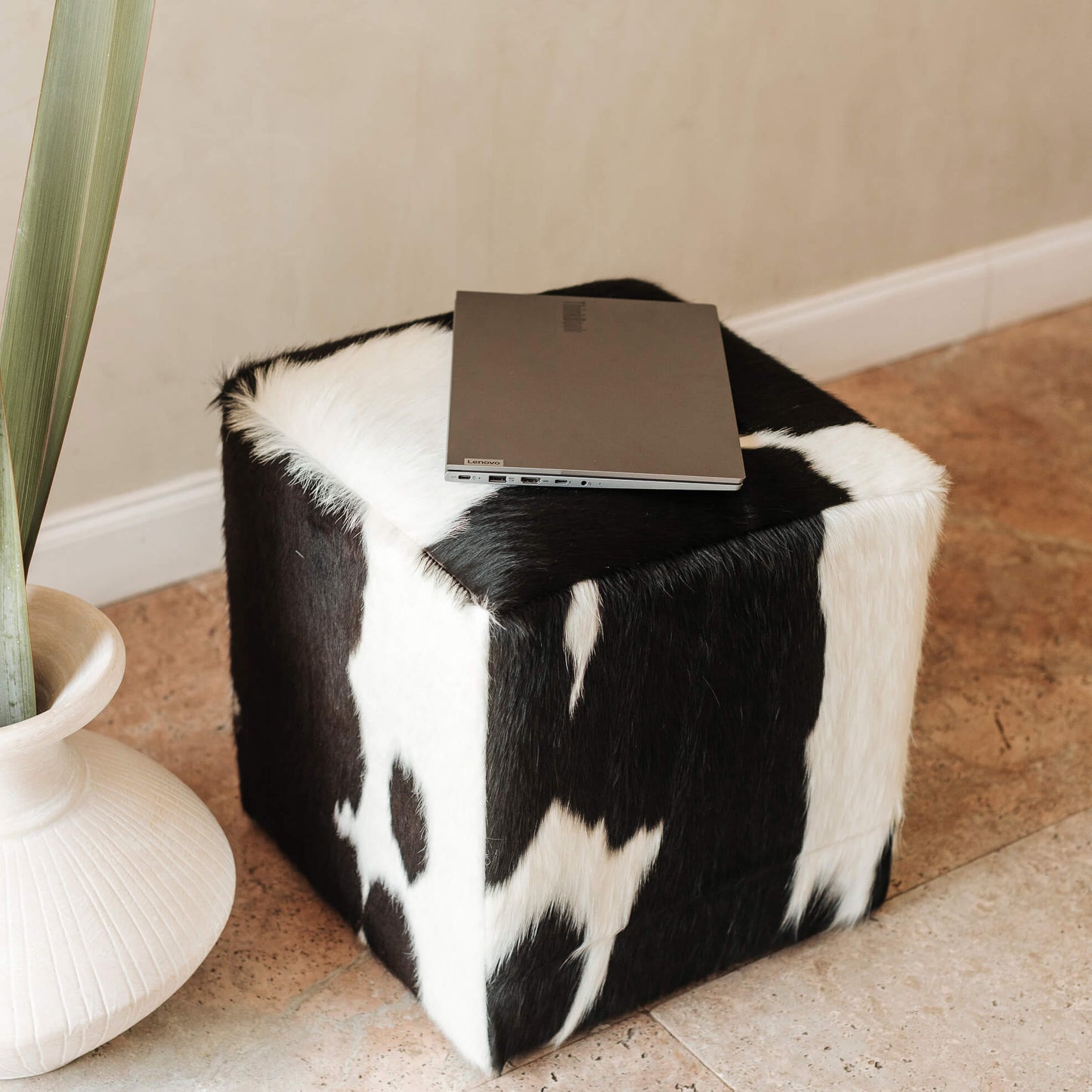Hair-on Cowhide Pouf – Full Design