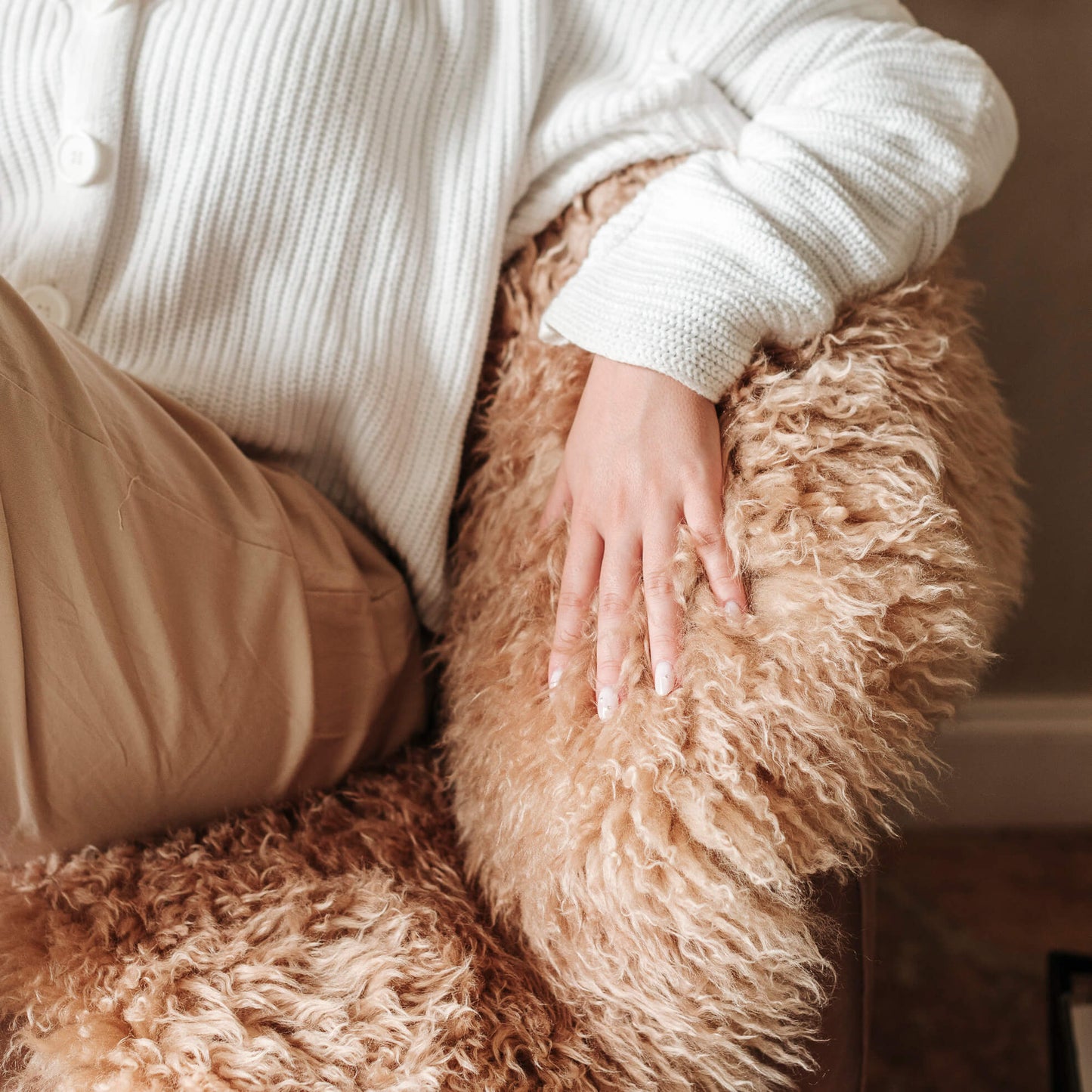 Curly Hair Sheepskin Romney