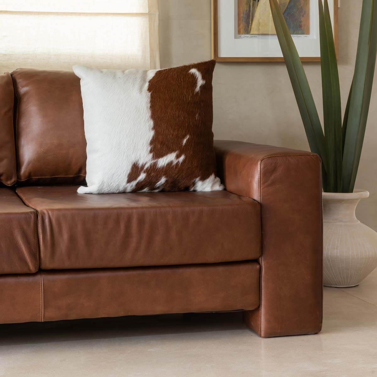 Cowhide Pillow Cover 16”x16” – Full Design