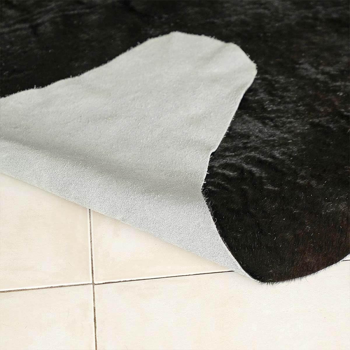 Solid Black Cowhide Rug