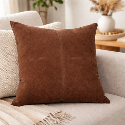 Cowhide Suede Throw Pillow Cover 16″ x 16″