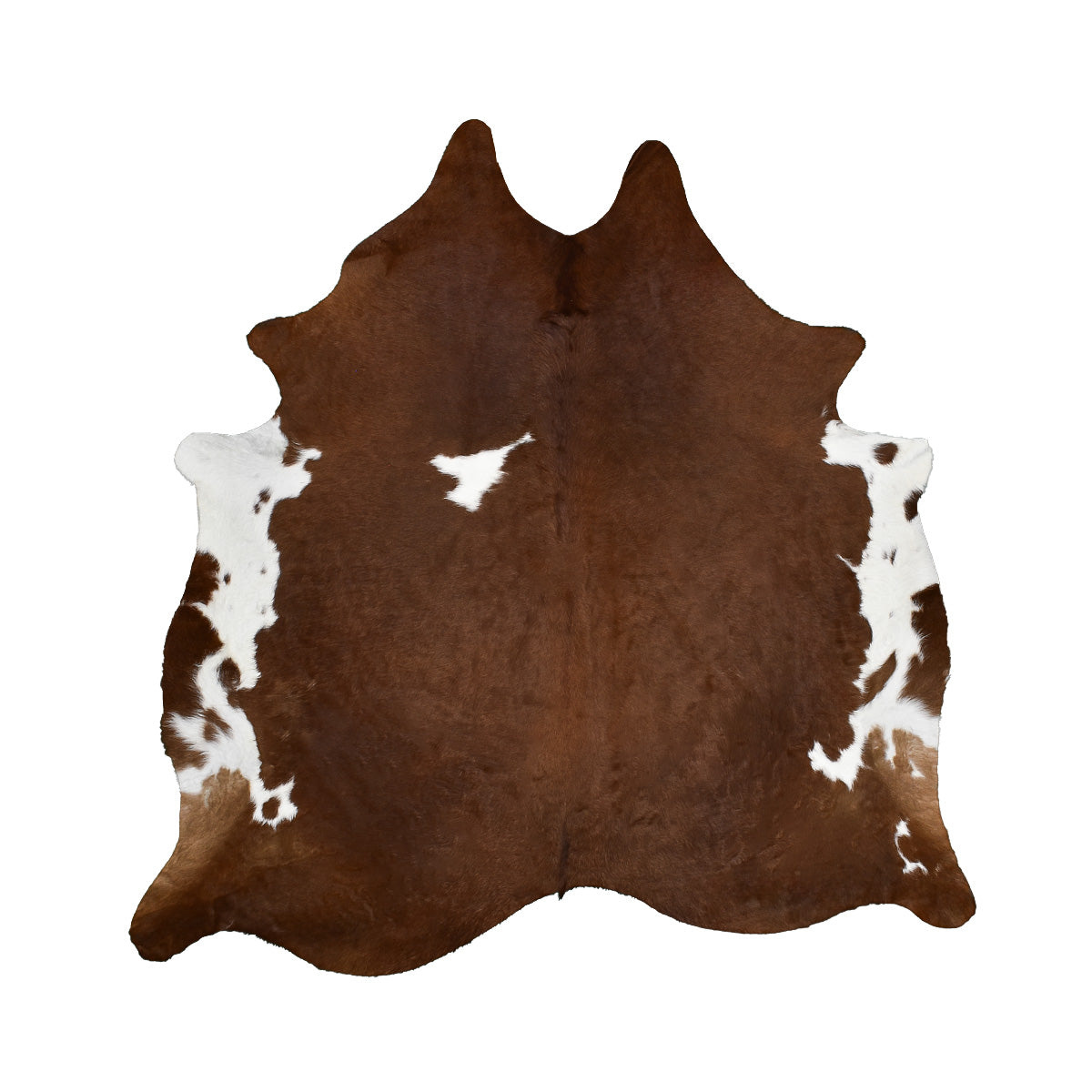 Brown & White Cowhide Rug – 6.6' x 6.7'
