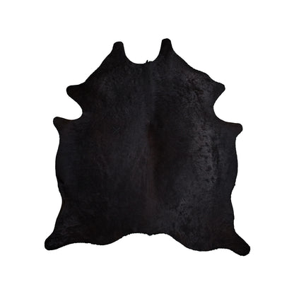 Solid Black Cowhide Rug
