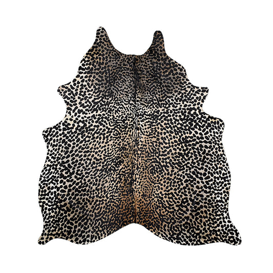 Leopard Print Cowhide Rug Large | Bold Accent Rug | Khara Home  – 5' 10" x 6' 3"